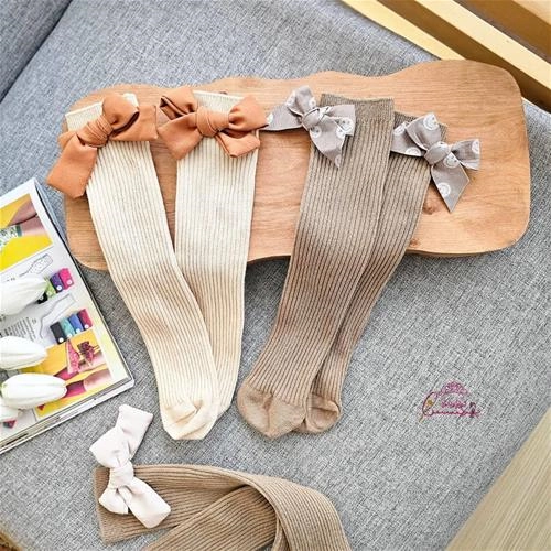 جوراب ساق دار کبریتی پاپیون دار