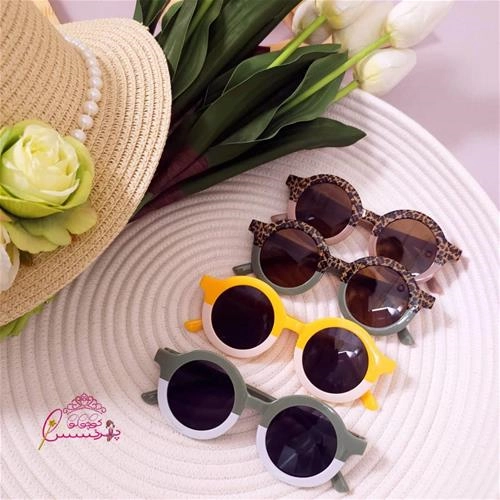 عینک آفتابی گرد دو رنگ