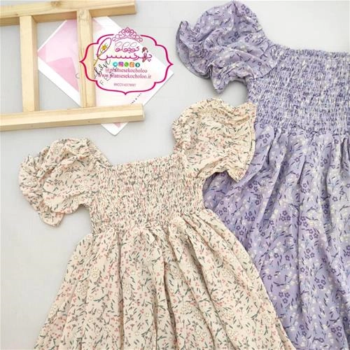 پیراهن آستین پفی گل ماه