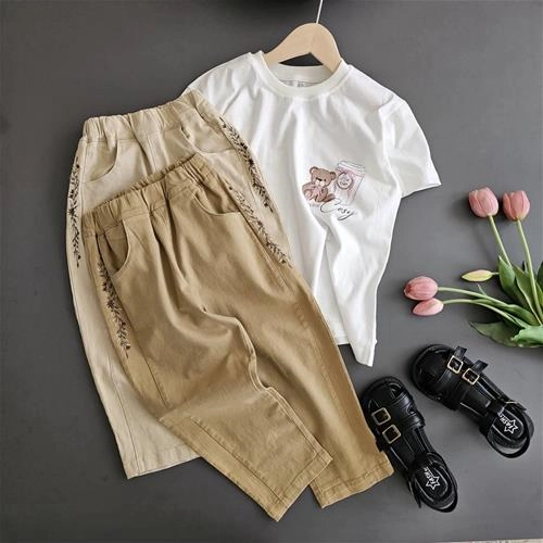 شلوار کتان گلدوزی حاشیه