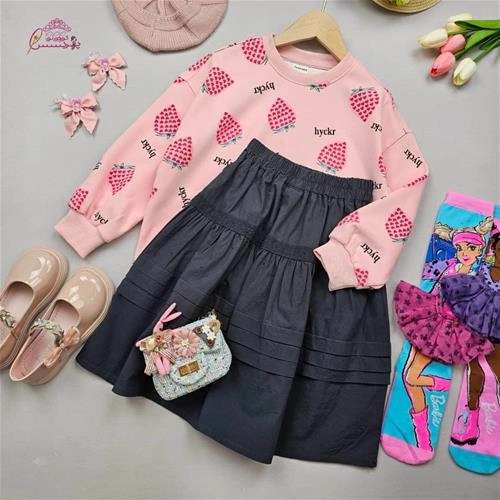 دامن کتان سورمه ای روشن