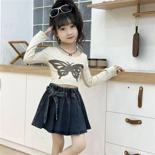 دامن جین پیلی پاپیونی