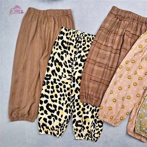 شلوار نخی سندبادی طرح دار