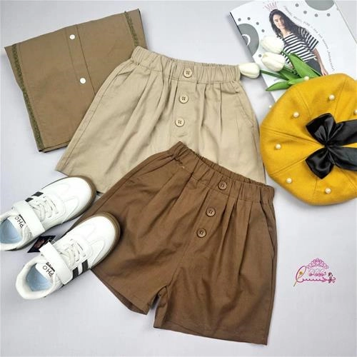 شلوارک کتان موکا