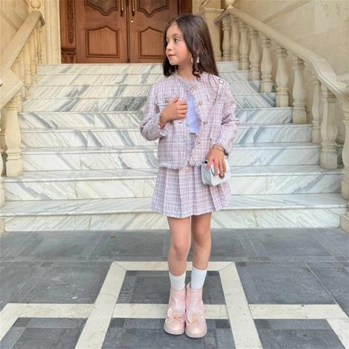 کت دامن شنل صورتی