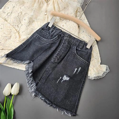 دامن جین هلال ریش