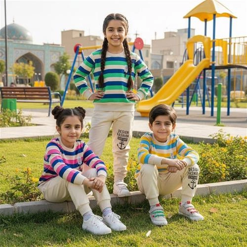 بلور شلوار اسپرت راه راه رنگی