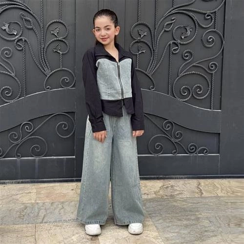 بلوز شلوار جین و کتان مشکی