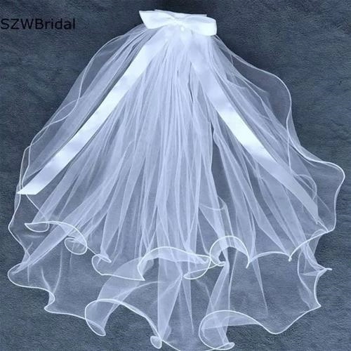 تور سر سفید عروس دوطبقه