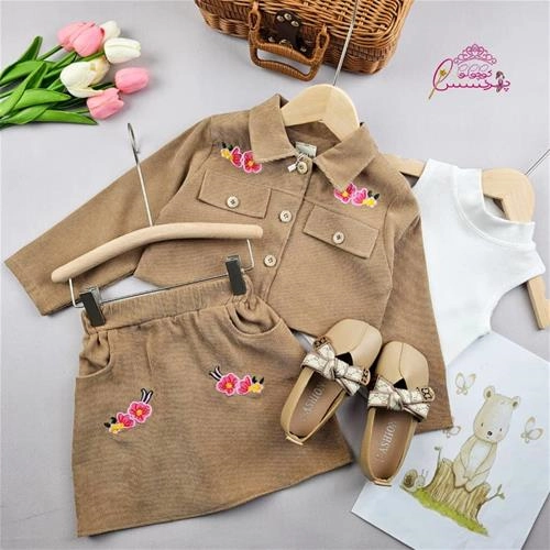 سه تکه کت دامن و تاپ مخمل