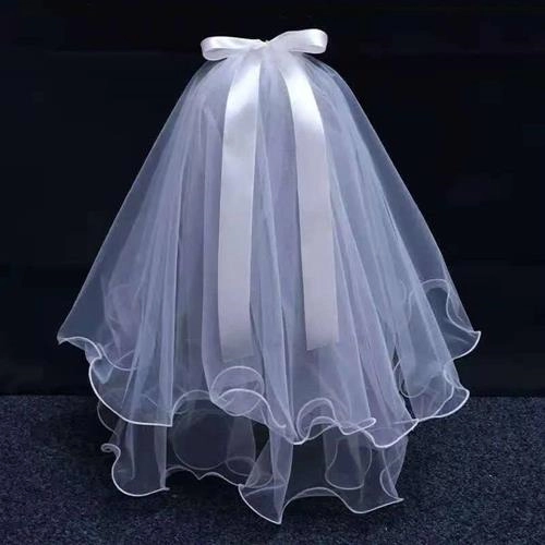 تور سر سفید عروس دوطبقه