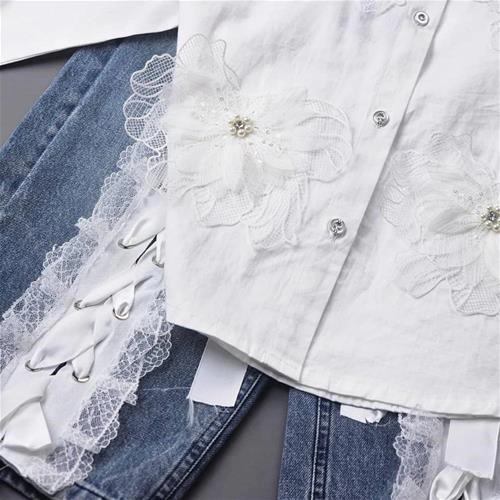 شومیز سفید vip دانتل