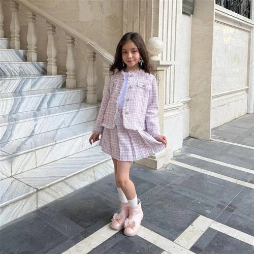 کت دامن شنل صورتی