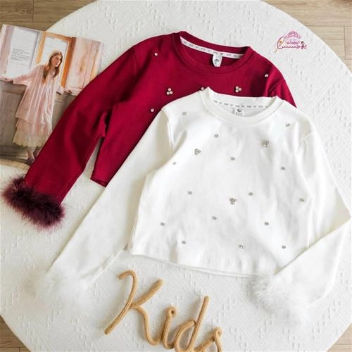 بلوز نگینی آستین خز