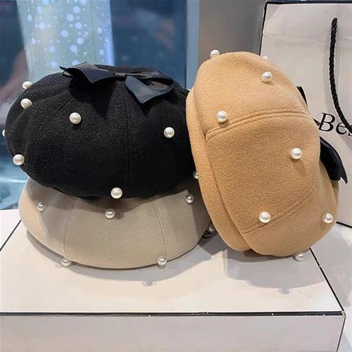 کلاه برت مروارید پاپیونی