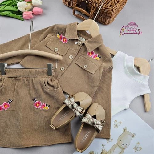 سه تکه کت دامن و تاپ مخمل